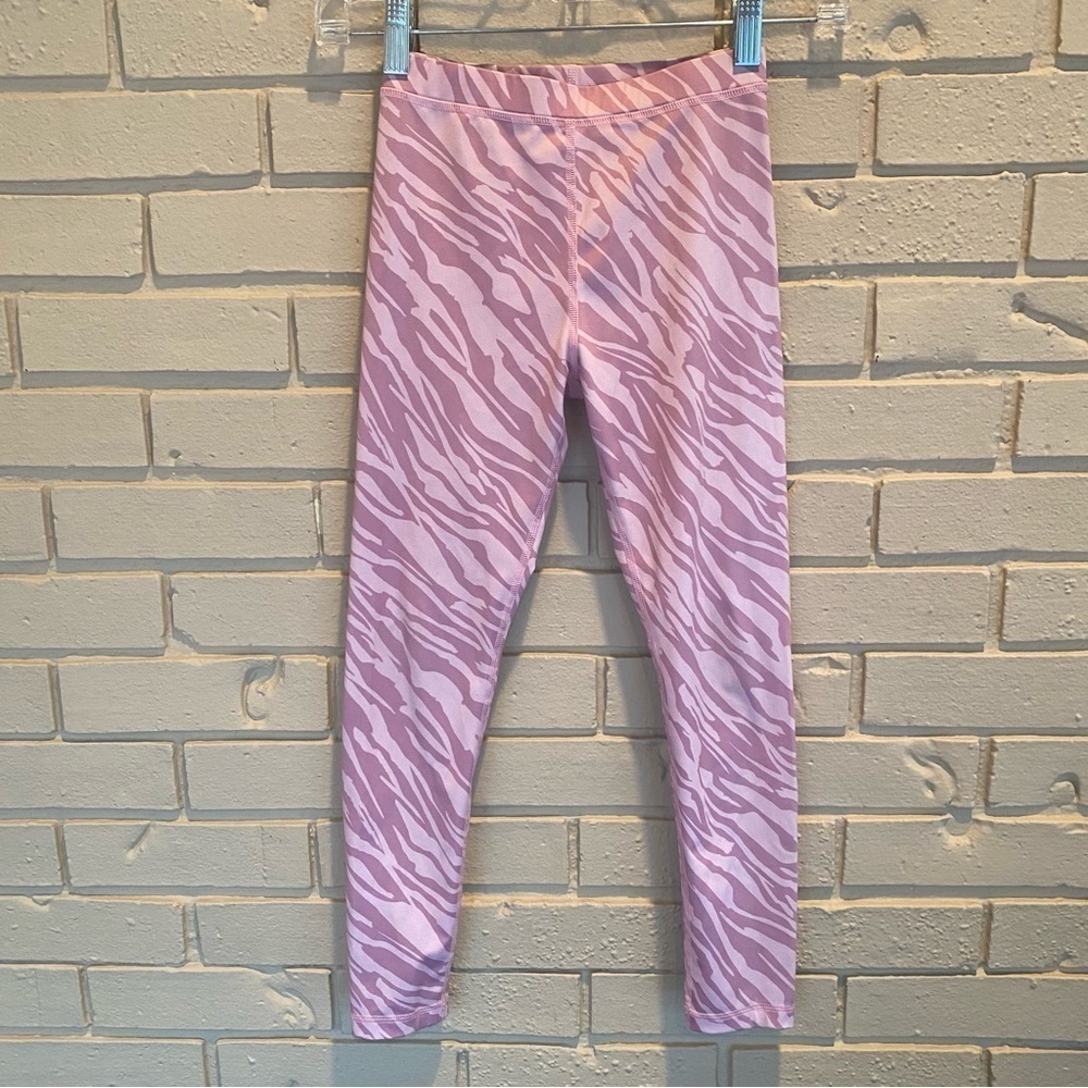 Zyia Active Girl's Full Length Leggings Pink Zebra Print Size 10/11 Medium M